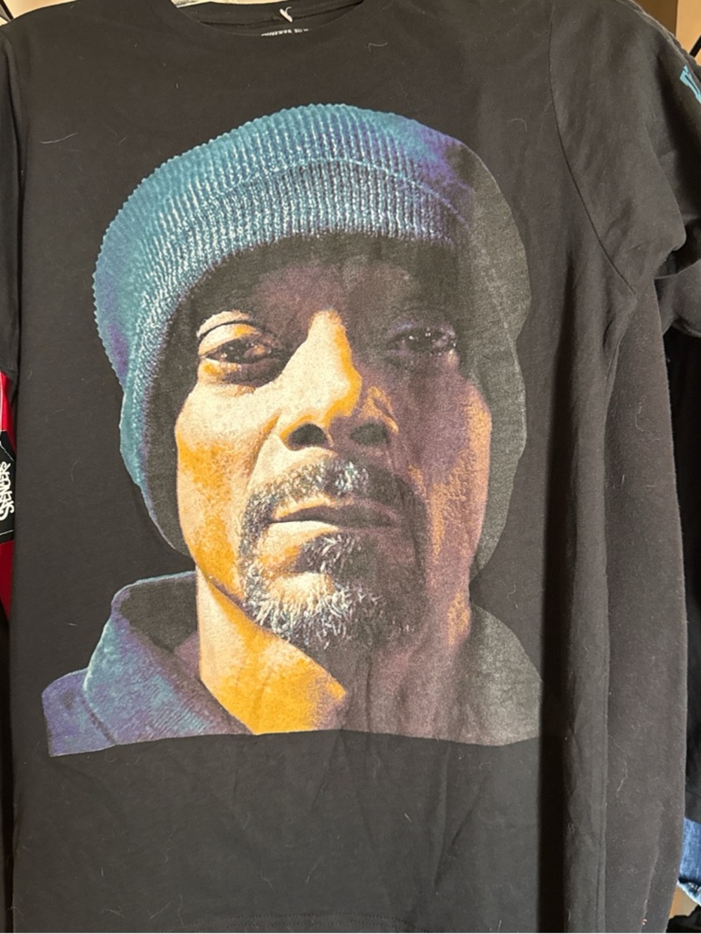 Spencer's Black Graphic Short Sleeve Tee with Multicolor Portrait